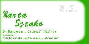 marta sztaho business card